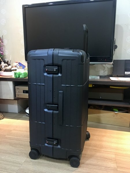 DEPARTURE 扣環霧黑運動箱+扣環黑藍鋁框運動箱